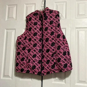 Fresh womans pink & black puffy vest size 2X